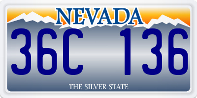 NV license plate 36C136