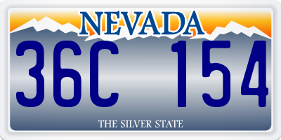 NV license plate 36C154