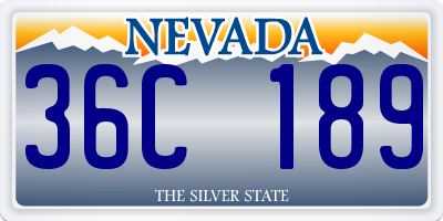 NV license plate 36C189