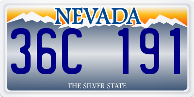 NV license plate 36C191