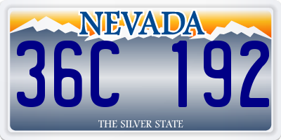 NV license plate 36C192