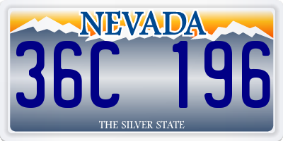 NV license plate 36C196