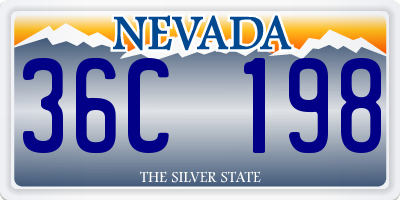 NV license plate 36C198