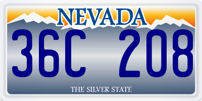 NV license plate 36C208