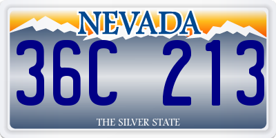 NV license plate 36C213