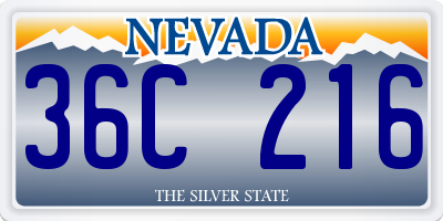 NV license plate 36C216