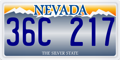 NV license plate 36C217