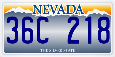 NV license plate 36C218