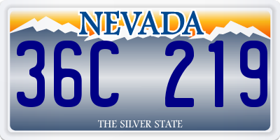 NV license plate 36C219