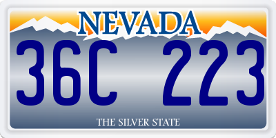 NV license plate 36C223