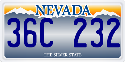 NV license plate 36C232