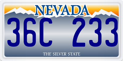 NV license plate 36C233