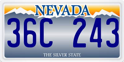 NV license plate 36C243