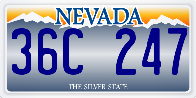 NV license plate 36C247