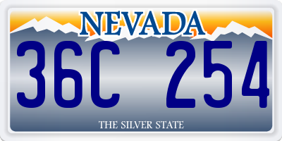 NV license plate 36C254