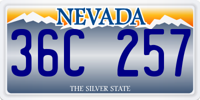 NV license plate 36C257