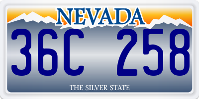 NV license plate 36C258