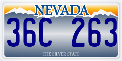 NV license plate 36C263