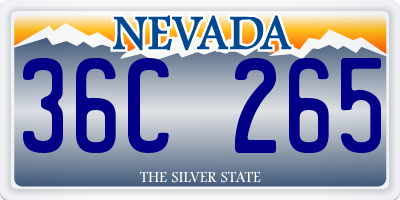 NV license plate 36C265