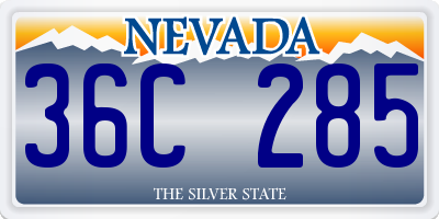 NV license plate 36C285