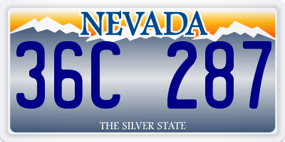 NV license plate 36C287