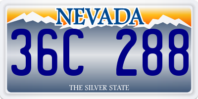 NV license plate 36C288