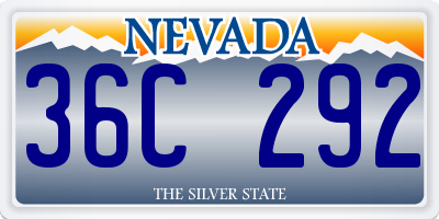NV license plate 36C292