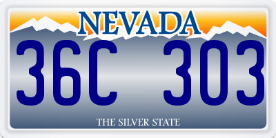 NV license plate 36C303