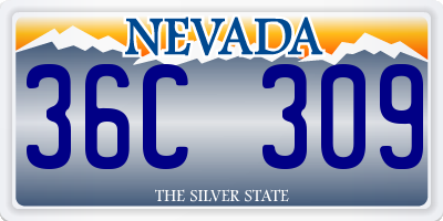 NV license plate 36C309