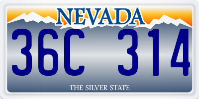 NV license plate 36C314