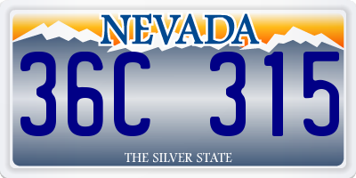 NV license plate 36C315