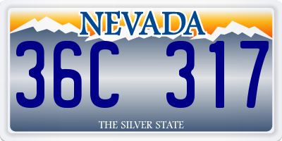 NV license plate 36C317