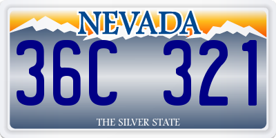 NV license plate 36C321