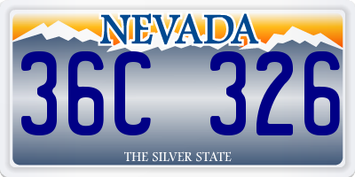 NV license plate 36C326