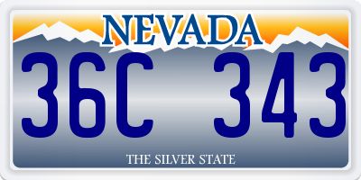 NV license plate 36C343