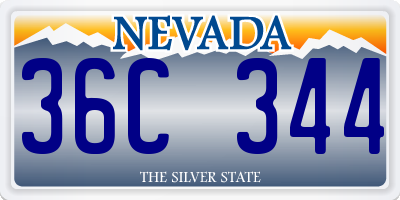 NV license plate 36C344