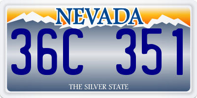 NV license plate 36C351