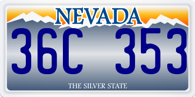 NV license plate 36C353