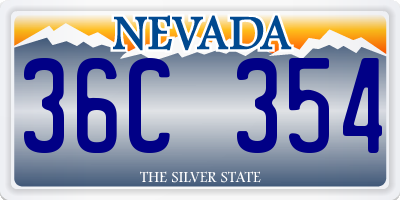 NV license plate 36C354