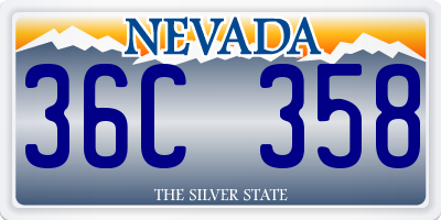 NV license plate 36C358