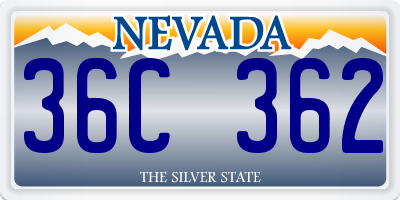 NV license plate 36C362