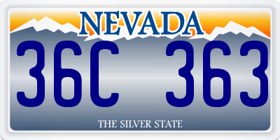 NV license plate 36C363