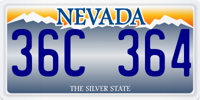 NV license plate 36C364