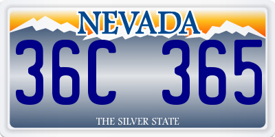 NV license plate 36C365