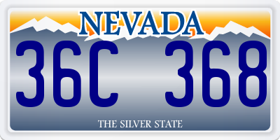 NV license plate 36C368