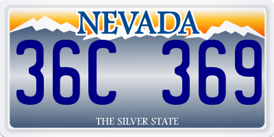 NV license plate 36C369