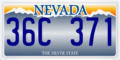 NV license plate 36C371