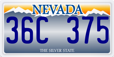 NV license plate 36C375