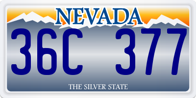 NV license plate 36C377