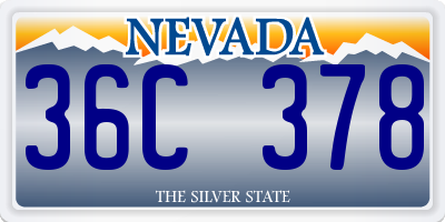 NV license plate 36C378